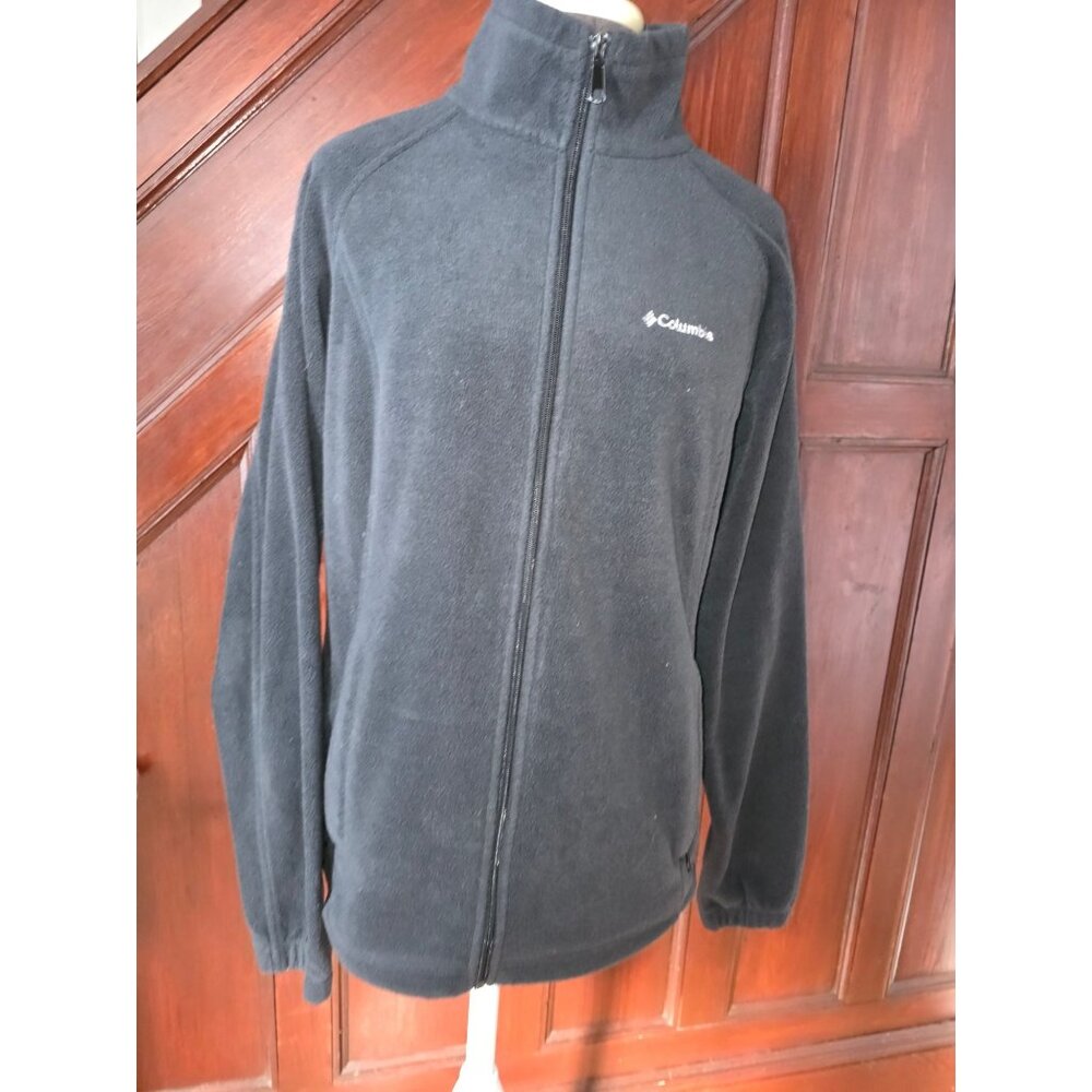 Columbia Gray Fleece Full Zip Jacket Soft Warm Lightweight XL